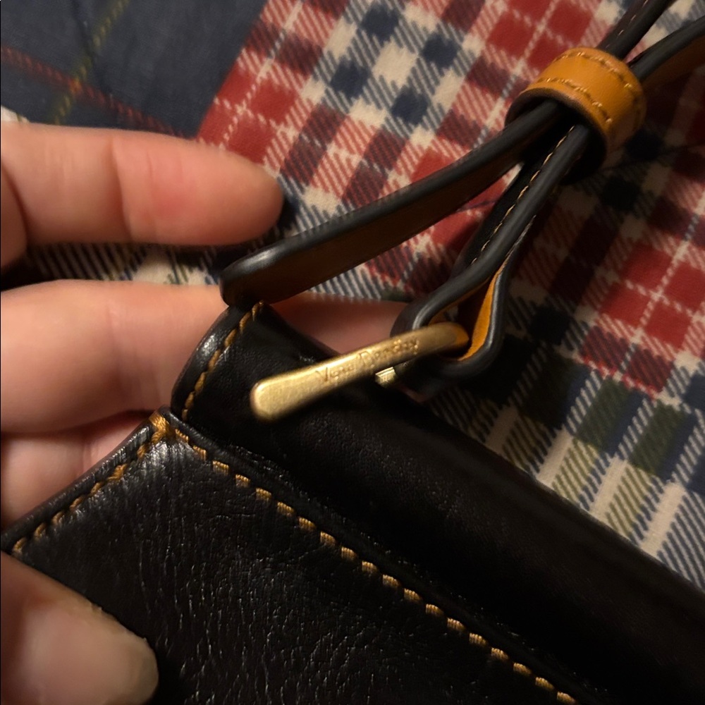 Vera Bradley black leather saddle Bag - Picture 2 of 9
